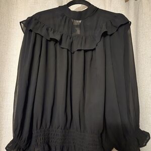 Elegant Black Sheer Blouse
